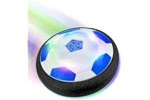 Andizun Boys Toys LED Hover Football, Air Power Hover Soccer Ball for 3-12 Years Old Kids, Indoor Outdoor Game with Foam Bumpers & Colorful LED Lights, For Christmas, Birthday, Halloween, Blue&White