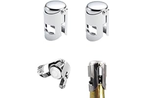 AYEUPZ Tapón de Vino, 3 piezas Tapón para botella de champán de acero inoxidable, Mantenga fresco el vino espumoso