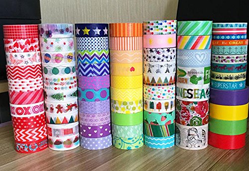 Cosanter Cosanter 10PCS de Washi Tape Cintas Decorativas Patr  n de Color para Manualidades y DIY