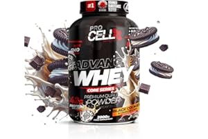 PROCELL SPORT SUPPORT Procell Proteinas Whey Advanced 2kg (Black Cookies) Zero Azúcar, 21g de Proteina, 66 Servicios Whey Protein Concentrado y Aislado de Suero - Proteinas para Masa Muscular en Polvo para Batidos