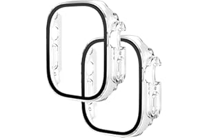 yunus aras 2-Pack Apple Watch Screen protector, apple watch case, for 49 mm Ultra 2 (2023) / Ultra, iWatch Shockproof Protective Cover (transparent+transparent)