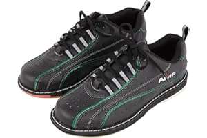 Leichtrit Chaussures De Bowling Respirante,Chaussures De Bowling pour Hommes,Femmes Chaussures De Bowling,Adolescent Chaussures De Bowling,ProtéGer La Cheville,pour D'EntraîNement De Bowling,Noir