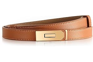 DUNSOO Pasek damski, klasyczny jednolity pasek z regulacją i zamek obrotowy, odpowiedni do dekoracji sukienek, dżinsów. (Klamra)