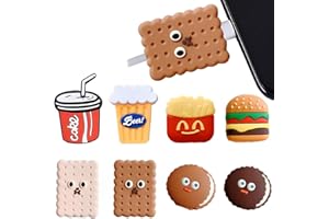 XURJUMI 8 Piezas Protector de Cable de Cargador,Protector de Cable de Biscuits, Protector de Cable para iPhone Type-c USB, Lindo Ahorrador de Cable Cargador,Protector de Cable de movil