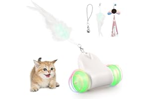 MIAODAM Katzenspielzeug, katzenspielzeug elektrisch mit 4 Betriebsmodi, Beleuchtetes katzenspielzeug selbstbeschäftigung, katzenspielzeug elektrisch USB aufladbares…