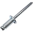 AERZETIX - Set di 50 rivetti ciechi standard Ø6x12mm acciaio/acciaio - DIN 7337 - rivetto pop a rottura stelo - C48235