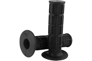 QIILU 1 Pair 7/8'' 22mm Black Handlebar Grips Universal Rubber Motorcycle Handlebars Hand Grips For Dirt Bike Motocross