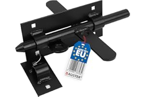 BAUSTER® Doppelseitiger Türriegel 150 mm – Schwerer Stahlriegel schwarz – Torverriegelung für Gartenzaun, Tür, Stall, Lager – witterungsbeständig & robust