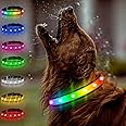 TRIPOLACO Light Up Dog Collars, Rechargeable Led Dog Collar, Glow in The Dark Dog Collars for Night Walking, Multicolor Lighted Dog Collars for Small Medium Large Dogs (Black, S)