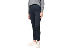 Goldenpoint Donna Pantaloni Slim Straight Effetto Suede con Vita Elasticizzata Senza Cinturino