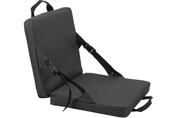 Focket Coussin de siège de Stade, Coussin de Patio Souple et Portable à Haut Dossier, Coussin de Chaise Pliable avec Poche de Rangement, Coussin de siège de Kayak 600D pour la