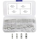 YIXISI 100 Pieces 4 Types Non-Insulated Butt Connectors Kit Cable Ferrule Cable Crimp Terminal Cylindrical Butt Connector for Electric Splices DIY