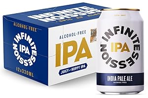 Infinite Session IPA - Alcohol Free Beer - Case of 12 x 330ml cans - Gluten-Free, Vegan - 35 calories per can - Award Winning Craft Beer - Brewed in the UK