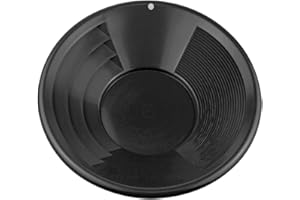 SE GP1013BB12 12" Black Plastic Gold Mining Pan with Two Types of Riffles