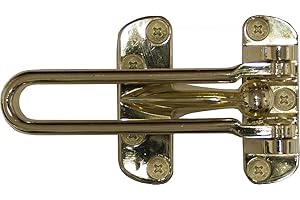 UAP Robust Door Restrictor & Lock for UPVC Doors - Solid Bar Door Stop with Easy-Grip Design for Limited Mobility - Chain-Free Safety Guard, Door Chain Alternative (Polished Brass)