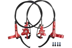ThinkTop Bike Hydraulic Brake Kit 2 Piston, MTB Bicycle Oil Pressure Dual Piston Driving Disc Brake Set, Left (Front) 800/Right (Rear) 1400mm