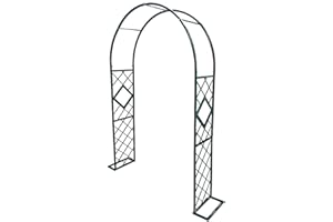 LEMOONER Rosenbogen Verzinkt Gartenbogen Metall Torbogen Kletterpflanzen Rankgitter Rosengestell Rankbogen (Color : Schwarz, Siz 140x230cm)