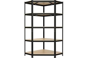 casa pura Tung lasthylla hörnhylla svart 180 x 90 x 40 cm | 875 kg lastkapacitet, 175 kg per nivå