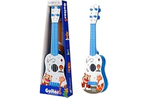 CutitiUU Kids Ukulele Guitar Toy,41CM Ukulele for Kids Toy Guitar with 4 Ajustable Strings,Cartoon Mini Guitar Educational Toys for Toddlers Beginners Boys Girls Gift (Blue)