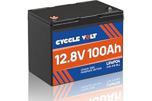 CYCCLEVOLT CYCCLE Volt 12V 100Ah LiFePO4 Batería, Tamaño Mini con Smart BMS 100A, hasta 5000+ Ciclos 12V Deep Cycle Lithium Battery, Trolling Motors, Barcos, Camper, Sistema Off-Grid