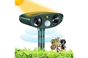 RUTIDA Cat Repellent for Garden, Ultrasonic Fox Deterrent for Gardens, Waterproof IP44 Cat Scarer with PIR Sensor, Cat Deterrent Outdoor Farm Yard for Squirrels, Dogs Foxes Birds