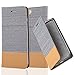 Produktbild Cadorabo Hülle für Apple iPhone 8 Plus / 7 Plus / 7S Plus - Hülle in HELL GRAU BRAUN – Handyhülle mit Standfunktion und Kartenfach im Stoff Design - Case Cover Schutzhülle Etui Tasche Book