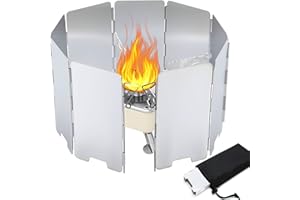 XIMEY Cortavientos Camping Gas, 9/10 Listones, Paravientos Paella, Protector Paellero Viento, Paravientos Cocina Camping, Camper Furgoneta Accesorios, para Camping Gas, Cocina Camper