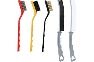 POSYLANE 5 Pièces Brosse de Nettoyage des Interstices, Multifonctionnelle Brosse Nettoyage à Poils Durs, Brosse Joint Carrelage pour Groove Gap et Saleté Rainure a Rouille dans Salle de Bain/Fenetre/Toilettes
