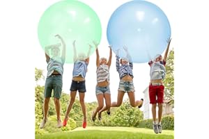 GINKAGO 2PCS Bubble Ball Inflates to 80-90 cm Giant Swing Balloons Water Ballon Amazing Bubble Ball Fun Swingball Outdoor Garden Toys for Kids Adults Beach Games Pool Parties