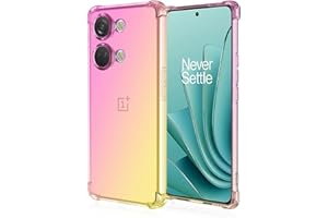 RankOne Etui odpowiednie do OnePlus Nord 3 / OnePlus Ace 2 V (6,74" cala), przezroczysty silikon TPU gradientowy Color Case - różowe złoto
