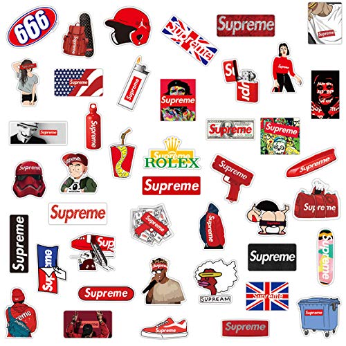Q-Window Supreme Sticker Pack [102 pcs] Pegatinas de vinilo para laptop, monopatín, bicicleta, equipaje, PS4, Xbox one,favores de fiestas para adultos, stickers adolescentes, niños y niñas.Impermeable