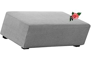 MeRcri Hockerbezug rechteckig Samt Jacquard Husse Überzug Bezug für Ottomane Fußbank Stretch bezug hocker Bezug für Ottomane (Color : #8, Size : 75x60-70cm)