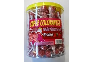 CERDAN Sucette ramzy gum supercolorante fraise 200 pcs
