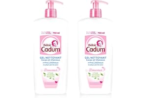Cadum Bébé Gel ohne Seife für Körper/Haar, mit Mandelöl, Bio-Mandelöl, 750 ml, 2 Stück
