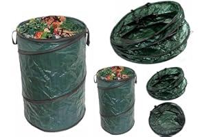KAYTEX Set of 2 Pop Up Reusable Garden Bag Weatherproof Waste Bin Pop-up Refuse Sack Strong Collapsible Bag Tidy Rubbish Leaves Grass