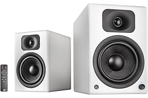 wavemaster TWO PRO white - Kit d'enceintes bibliothèque 2.0 Bluetooth (60 Watt, aptX) pour TV, PC, tablette, smartphone - BLANC (66351)