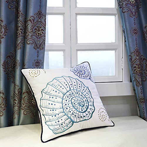 Valery Madelyn Kissenbezug, hochwertige Samt Zierkissenhülle, Seemuschel-Motiv - 2