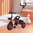 R for Rabbit Tiny Toes T20 Ace Tricycle for Kids with Adjustable Parental Control, Premium EVA Wheels, Seat Belt & Storage Basket | Baby Trike Cycle for 1.5 to 5 Year, Upto 25 Kg Boy/Girl (Red)