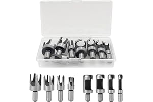 CISHOW 8 szt. zestaw wierteł do drewna, okrągły trzonek ze stali węglowej, pazur, stożkowe wiertła do korka, otwornicy, narzędzie do obróbki drewna, drzwi, okien, kabiny (6/10/13/16 mm)