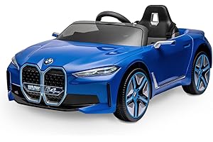 Playkin BMW i4 Azúl- Coche de batería, 12V7AH para niños Mando Control Remoto 3-8 años Juguetes Infantiles Coches de batería