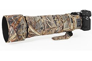 CHASING BIRDS Rivestimento impermeabile mimetico per obiettivo Nikon Z 180-600 mm f/5.6-6.3 VR, copertura protettiva antipioggia versione IV (Reed Camouflage)