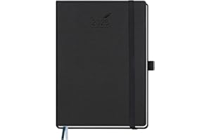 BEZEND Agenda Settimanale 2025 Verticale A5 Carta da 100 g/m², Scheda Mensile, Portapenne e Tasca Interna | 15,5 x 21,5 cm Copertina Rigida in Pelle PU - Nero