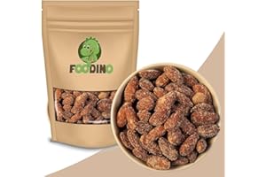 ‎FOODINO Rauchmandeln geröstet und gesalzen mit Haut knusprig mit Raucharoma ganze Mandelkerne 1kg 5kg Rauchmandeln wiederverschließbar Premium Qualität FOODINO (1kg)