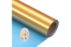 KEGUMINGX Gold Heat Transfer Vinyl Gold Cricut Iron Rolls HTV Vinyl 12 cali x 5 stóp Iron On Vinyl for T-Shirty Totes and Bags, Easy to Cut & Weed for Cricut & Silhouette Cameo, Heat Press Machine