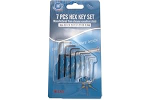Buwei New 7Pcs 0.7mm-3mm Mini Hexagon Hex Allen Juego de Llaves Juego de Herramientas de Destornillador y Llave