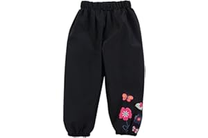 FAIRYRAIN Little Kids Girls Waterproof Lightweight Flower Rain Pants