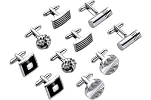 5 Pairs Boutons de Manchette, Lictin Bouton de Manchette Homme Pour Chemise Mouvement de Montre Acier Inoxydable Pour Mariage Business Commercial Fête des Pères