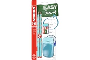 ‎STABILO STABILO - Schul-Set für Rechtshänder - EASYgraph S in blau - inkl. Spitzer + Radierer