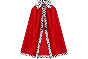 MIVAIUN Peleryna Księcia Dzieci, kostium króla królowej średniowieczny aksamitny peleryna królewski płaszcz królewskie sukienki, królewskie kostiumy na Halloween, Boże Narodzenie, karnawał, cosplay,