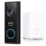 eufy security, Kabellose Video Türklingel mit Akku, 2K HD, Türklingel mit Kamera, Gebührenfrei, smarte Personenerkennung, bei
